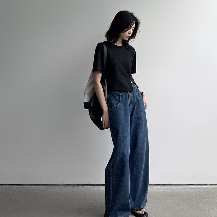 韓国ファッション SELCA-アシメスリットコットンシャツ-2024ss-0065-03