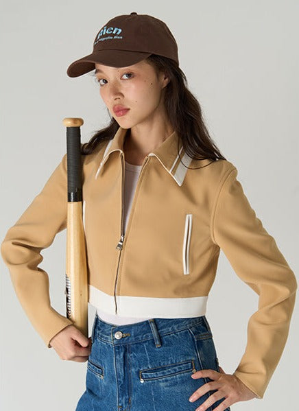 韓国ファッション SELCA-ブラウンショートジャケット-2023aw-ou50-01