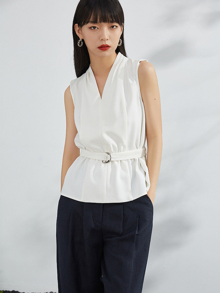 韓国ファッション SELCA-ノースリーブシャツチュニック-2024ss-tp34-02