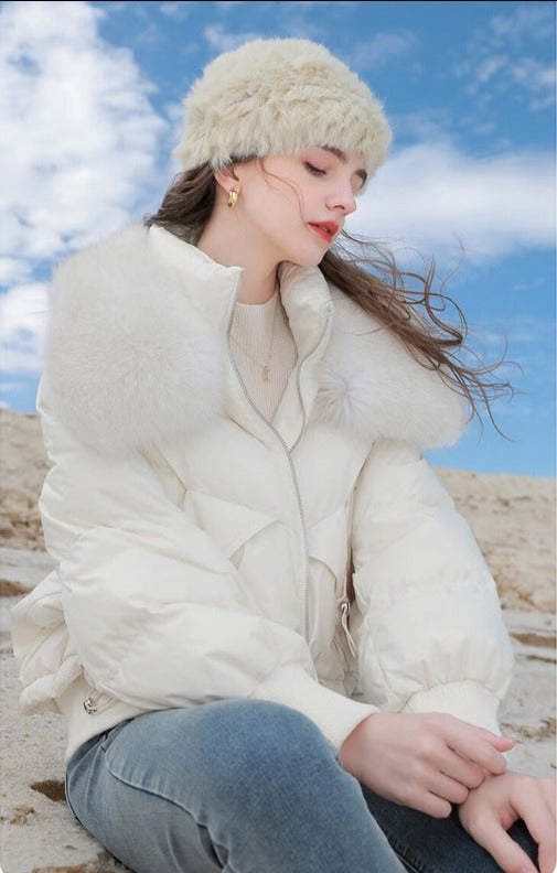 韓国ファッション SELCA-ボリュームフォックスファーショートダウン-2023aw-tp54-01