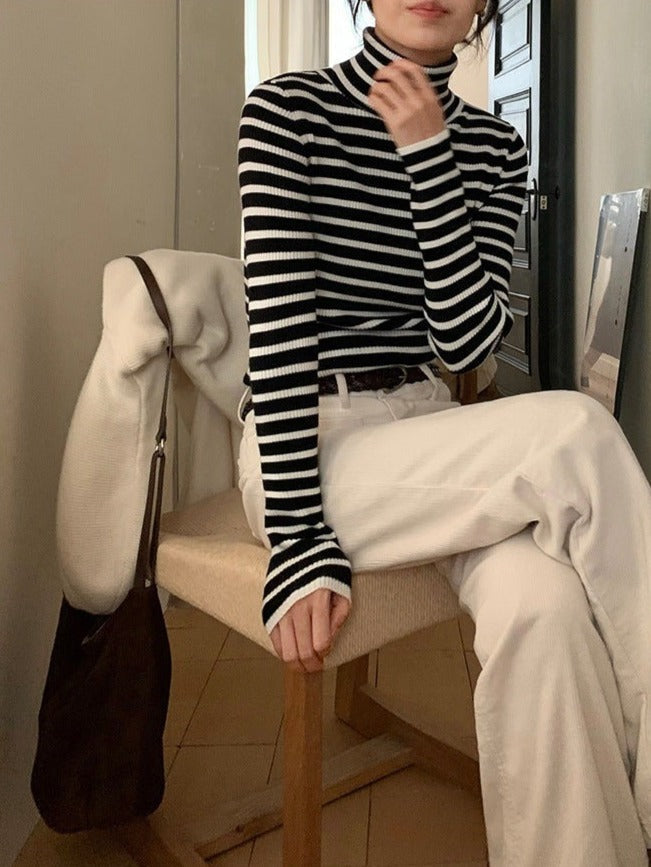 韓国ファッション SELCA-リブタートルニット-2023aw-tp20-07