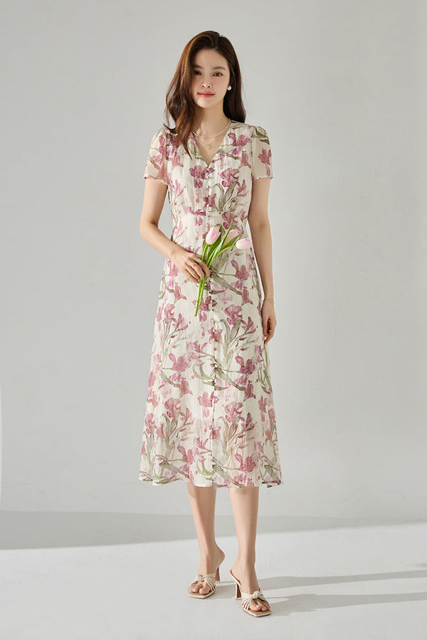 韓国ファッション SELCA-フレンチアイリスワンピース-2024ss-118-010
