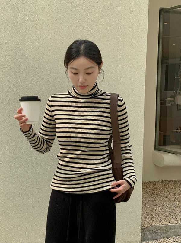 韓国ファッション SELCA-リブタートルニット-2023aw-tp20-08