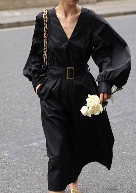 韓国ファッション SELCA-Vネックコクーンワンピース-2023ss-op04-02