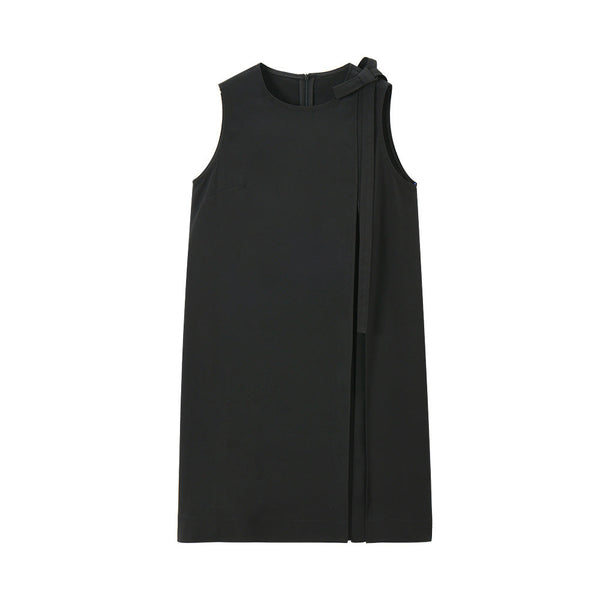 韓国ファッション SELCA-ブラックリボンノースリーブワンピース-2024ss-129-05