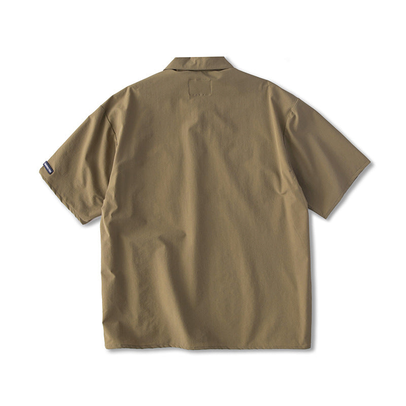 韓国ファッション SELCA-half zip double pocket shirt-mselca2024ss-097-010