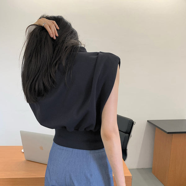 韓国ファッション SELCA-ノースリーブvネックトップス-2024ss-0057-010