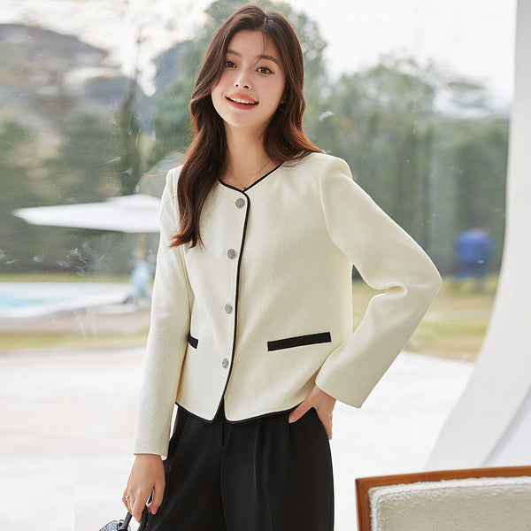 韓国ファッション SELCA-フレンチバイカラージャケット-2024ss-ou11-017