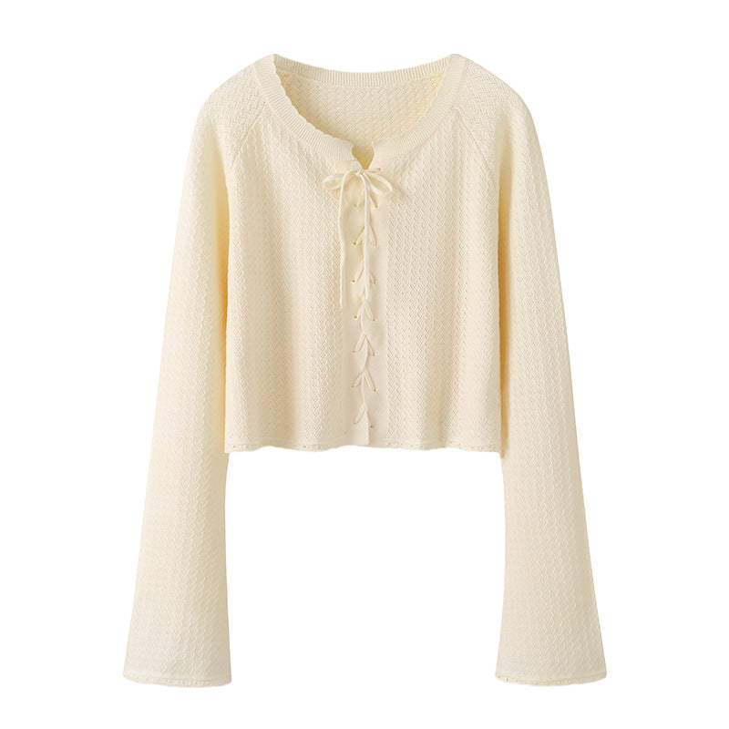 韓国ファッション SELCA-レースアップニットカーディガン-2024ss-tp14-02