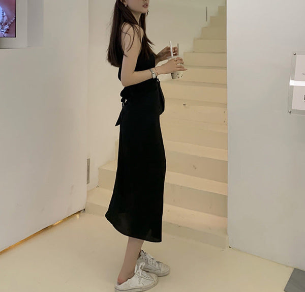 韓国ファッション SELCA-ホルターネックセットアップ-2023ss-op17-015