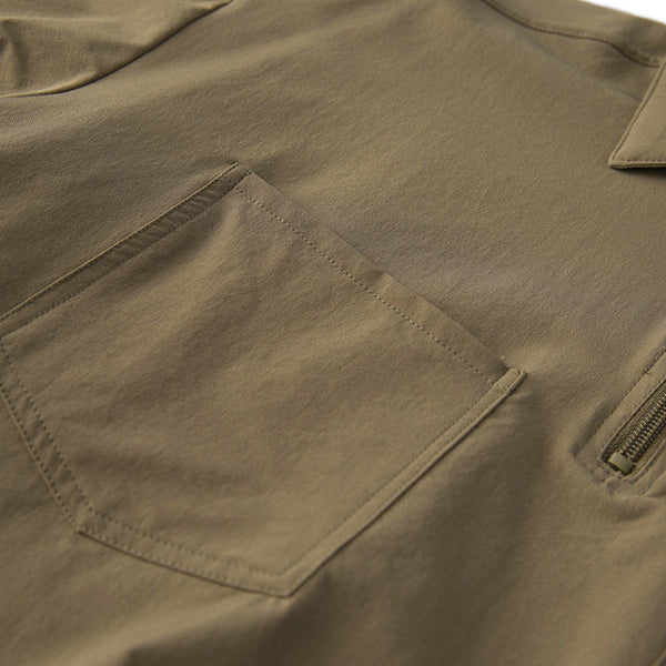 韓国ファッション SELCA-half zip double pocket shirt-mselca2024ss-097-013
