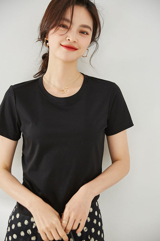 韓国ファッション SELCA-ラウンドネックTシャツ-2024ss-119-01