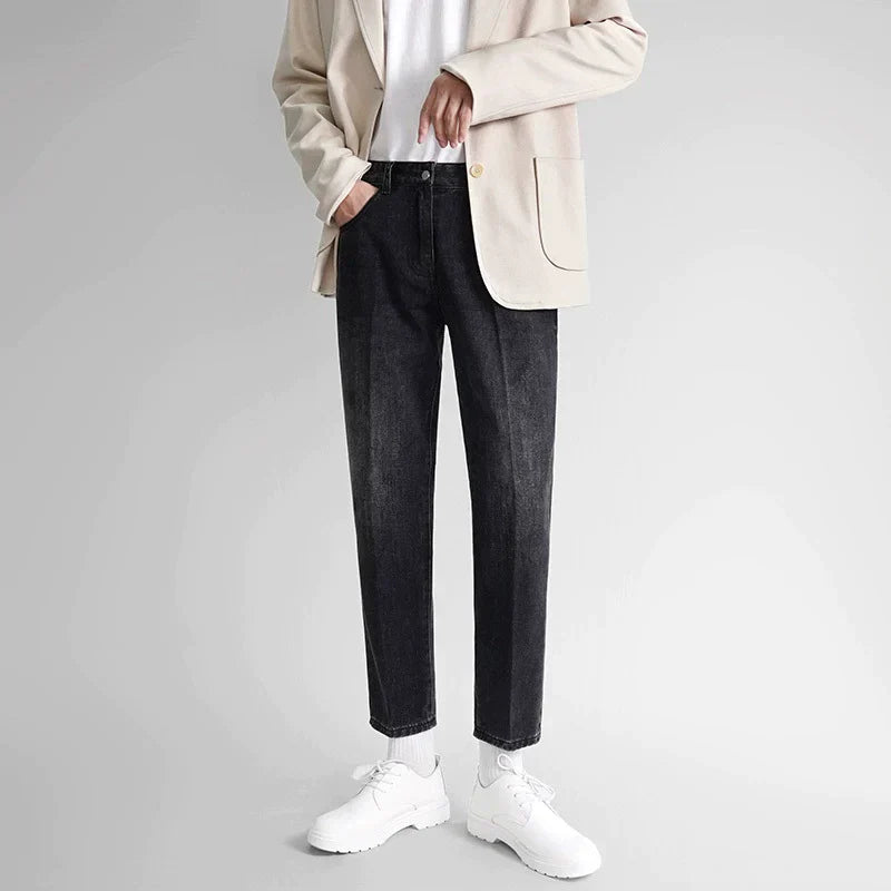韓国ファッション SELCA-center pleat denim pants-2024ss-pt07-014