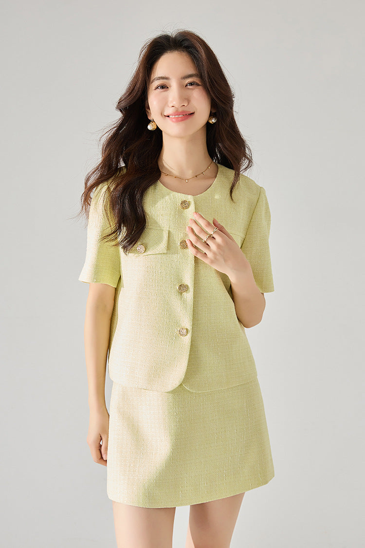 ハーフスリーブフレグランスセットアップスカート