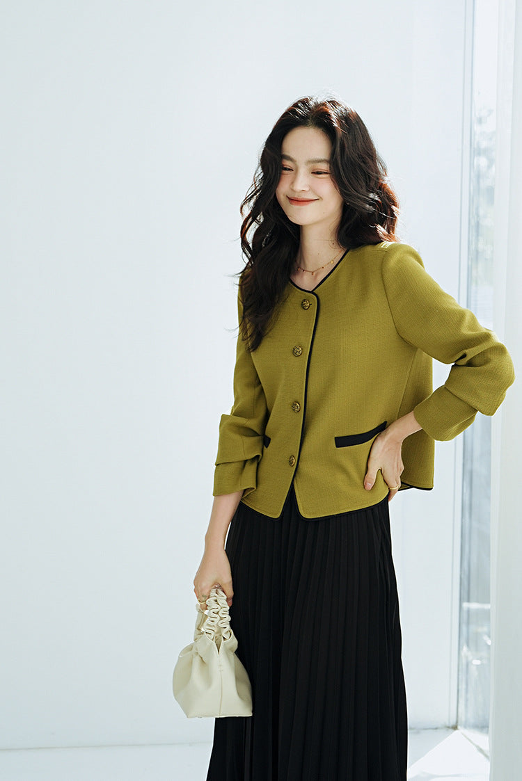 韓国ファッション SELCA-フレンチバイカラージャケット-2024ss-ou11-07