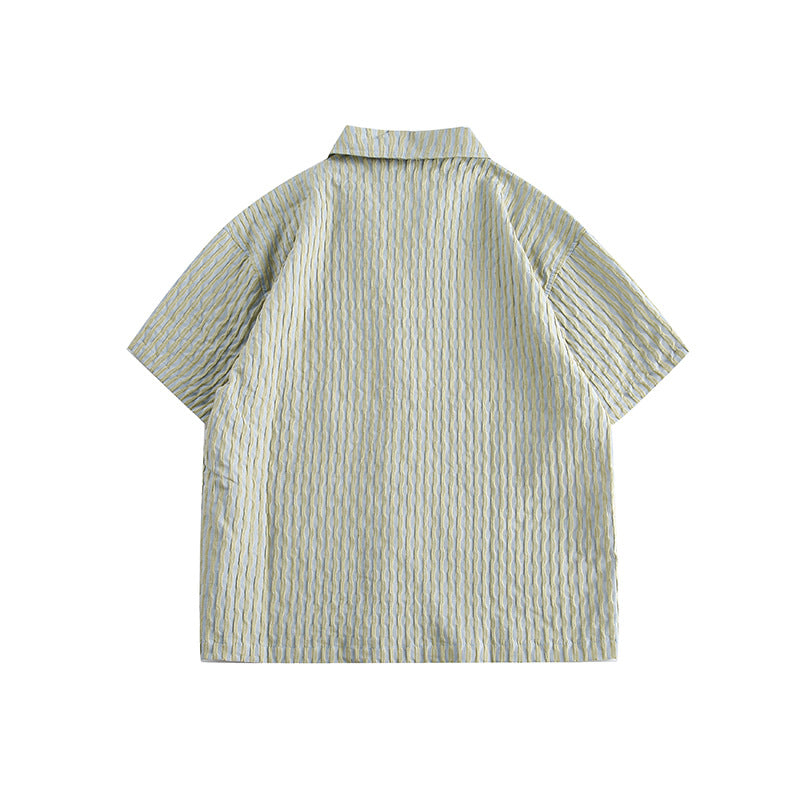 韓国ファッション SELCA-popcorn half casual shirt-mselca2024ss-0106-02