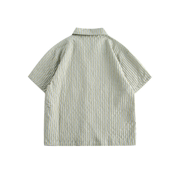 韓国ファッション SELCA-popcorn half casual shirt-mselca2024ss-0106-02