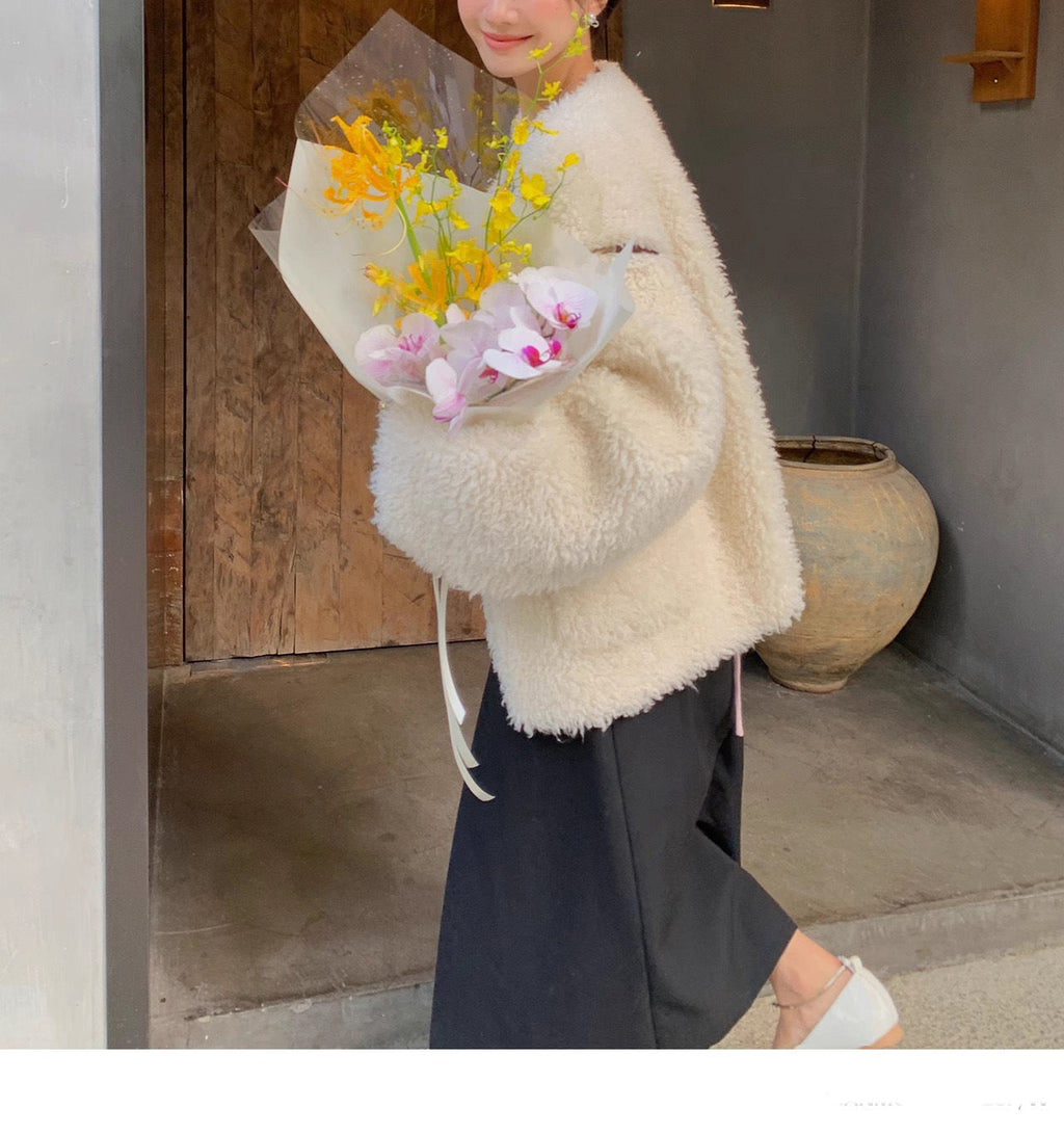 韓国ファッション SELCA-ボアホワイトジャケット-2023aw-ou53-06