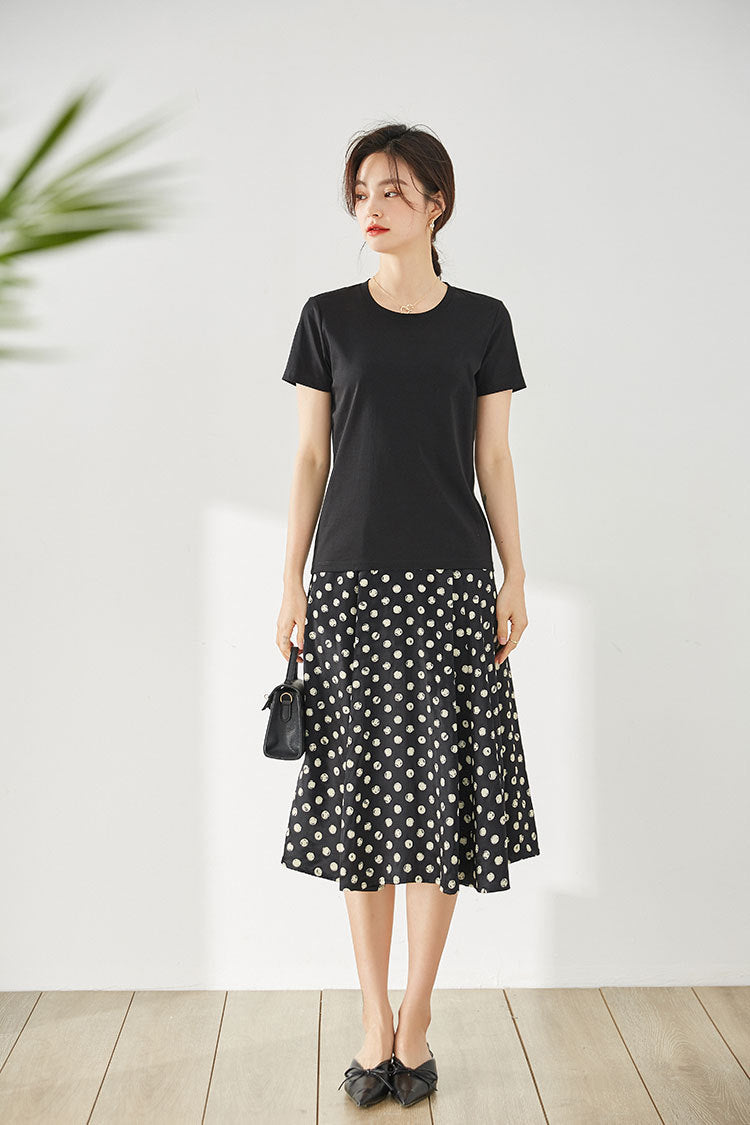 韓国ファッション SELCA-ラウンドネックTシャツ-2024ss-119-015