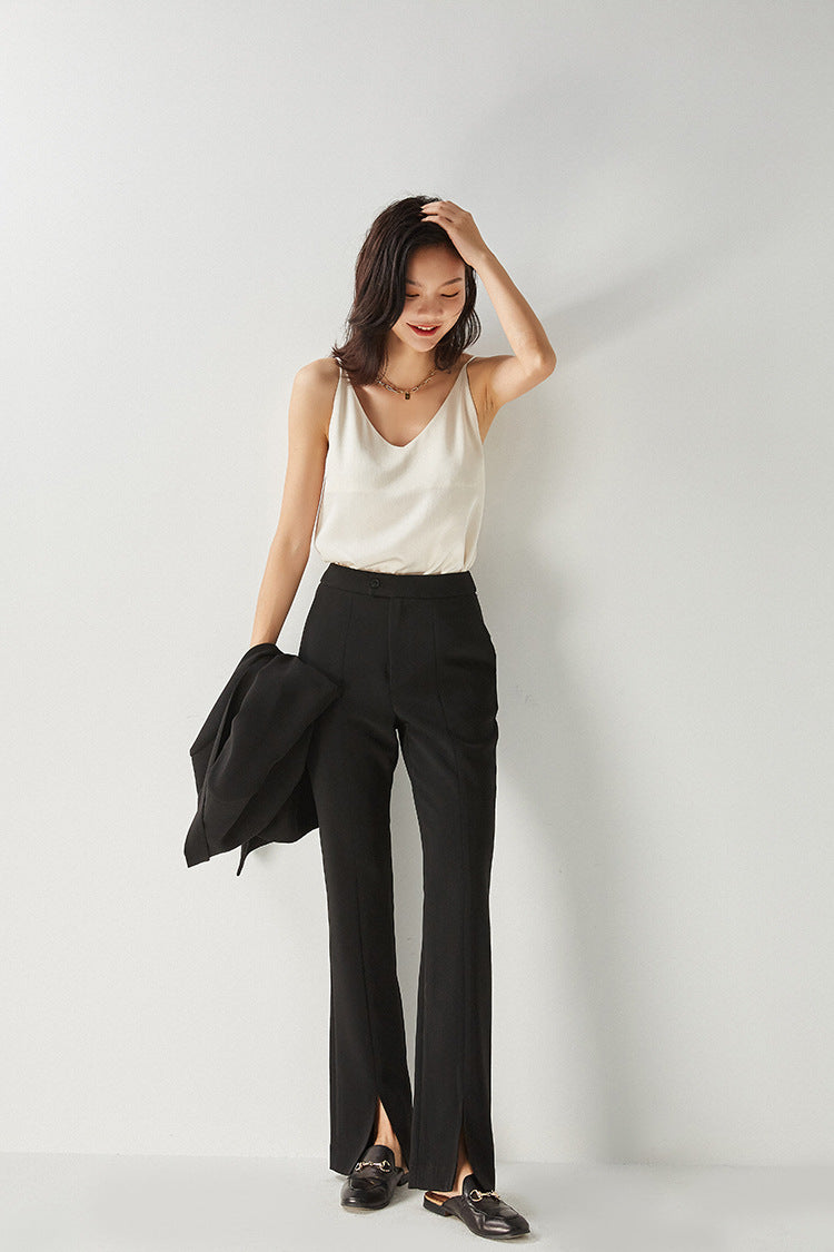 韓国ファッション SELCA-フロントスリットロングフレアパンツ-2024ss-pt1-04