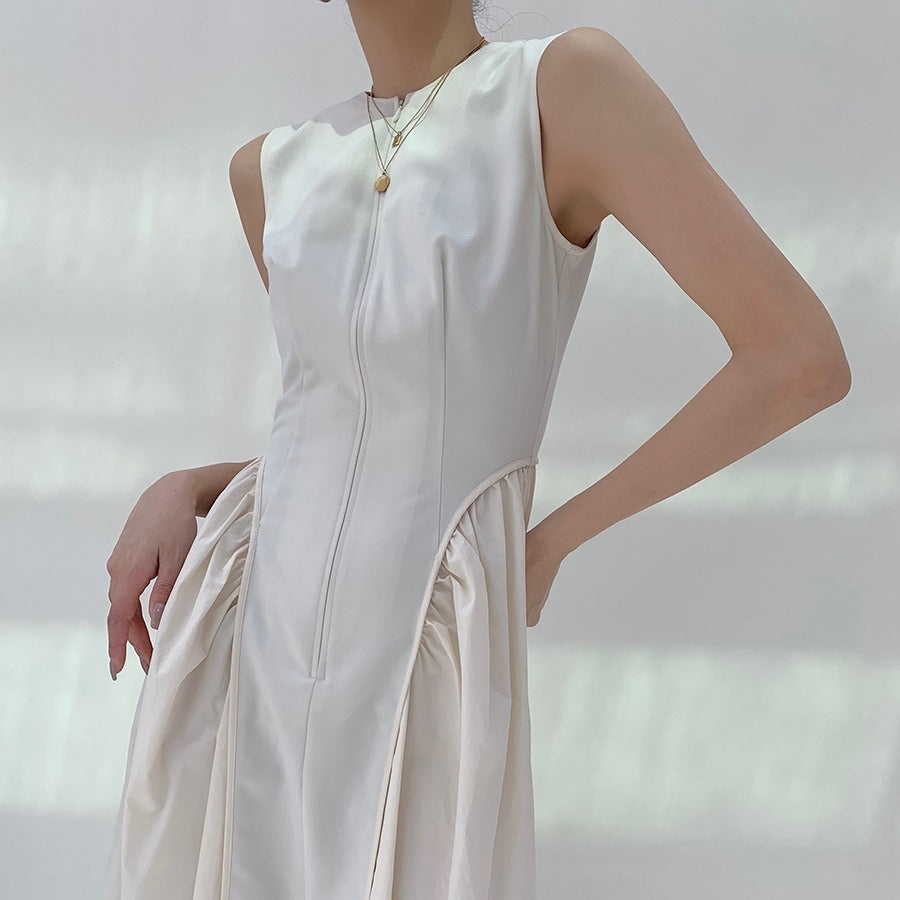 韓国ファッション SELCA-パッチワークデザインプリーツワンピース-2024ss-0038-03