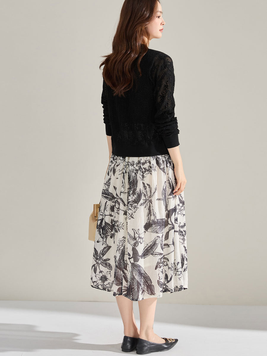 韓国ファッション SELCA-ボタニカルフラワーラミースカート-2024ss-159-04