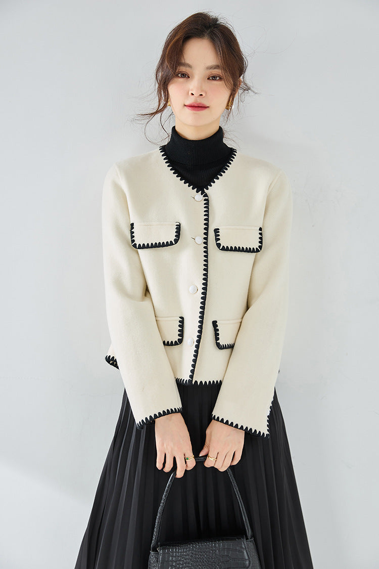 韓国ファッション SELCA-コントラストカラーウールショートジャケット-2024ss-ou28-06