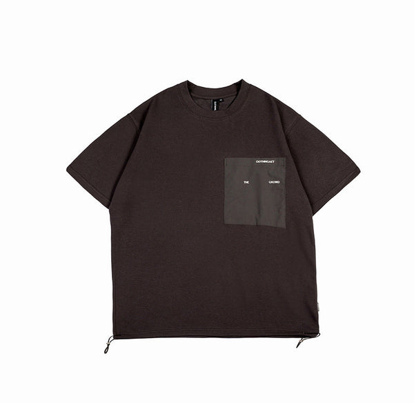 韓国ファッション SELCA-Forn3 2022夏新作メンズベースペディールバッグ丸襟tシャツ日潮レトロ装飾ループ半袖-mselca2024ss-0135-02