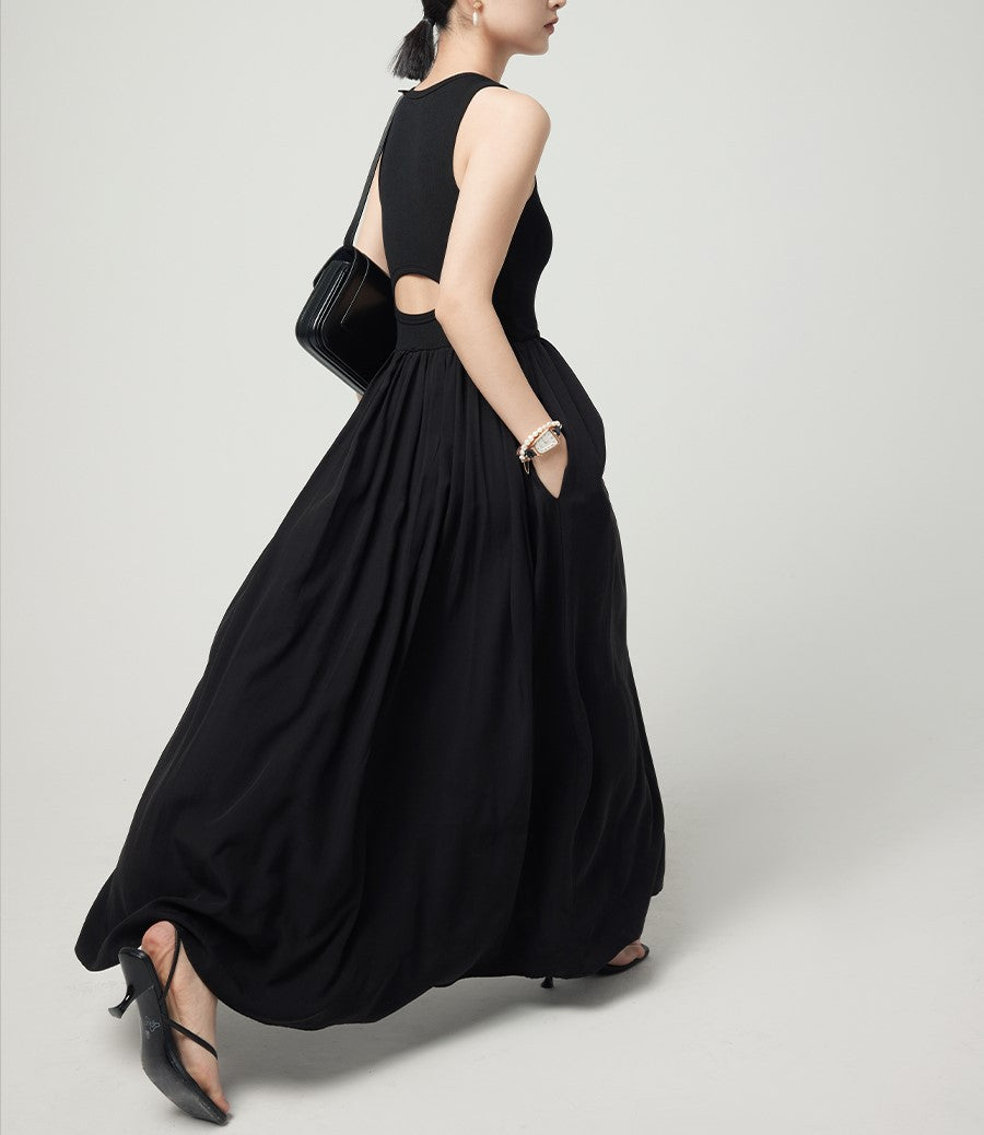 韓国ファッション SELCA-バックオープンノースリーブワンピース-2024ss-0030-04