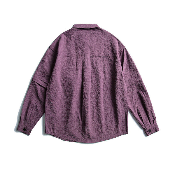 韓国ファッション SELCA-Nylon waterproof detachable sleeve shirt shirt-mselca2024ss-080-06