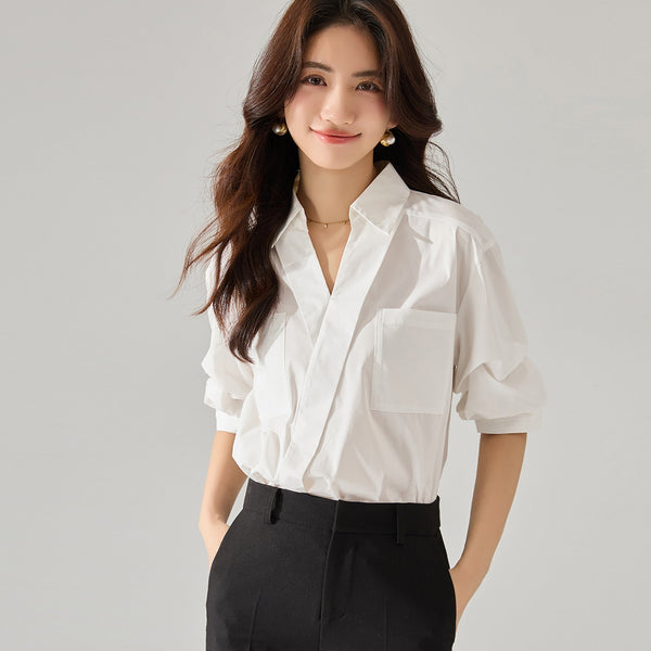 韓国ファッション SELCA-クロスデザインシャツ-2024ss-121-02