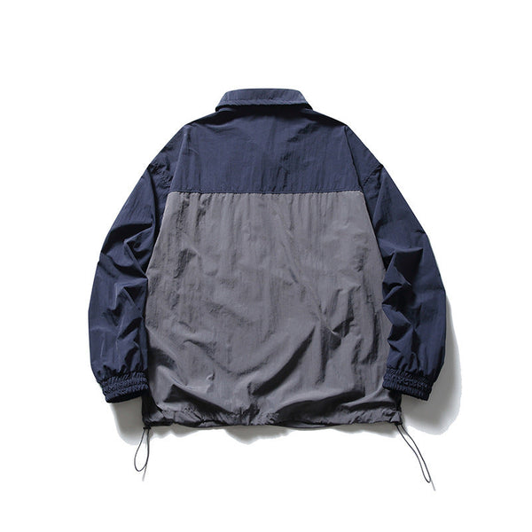 韓国ファッション SELCA-Patchwork Half Pocket Decoration Lapel Sweatshirt-mselca2024ss-091-07