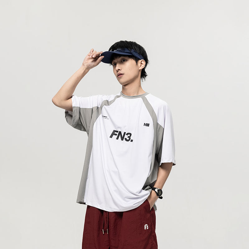 Sports design patchwork T-shirt