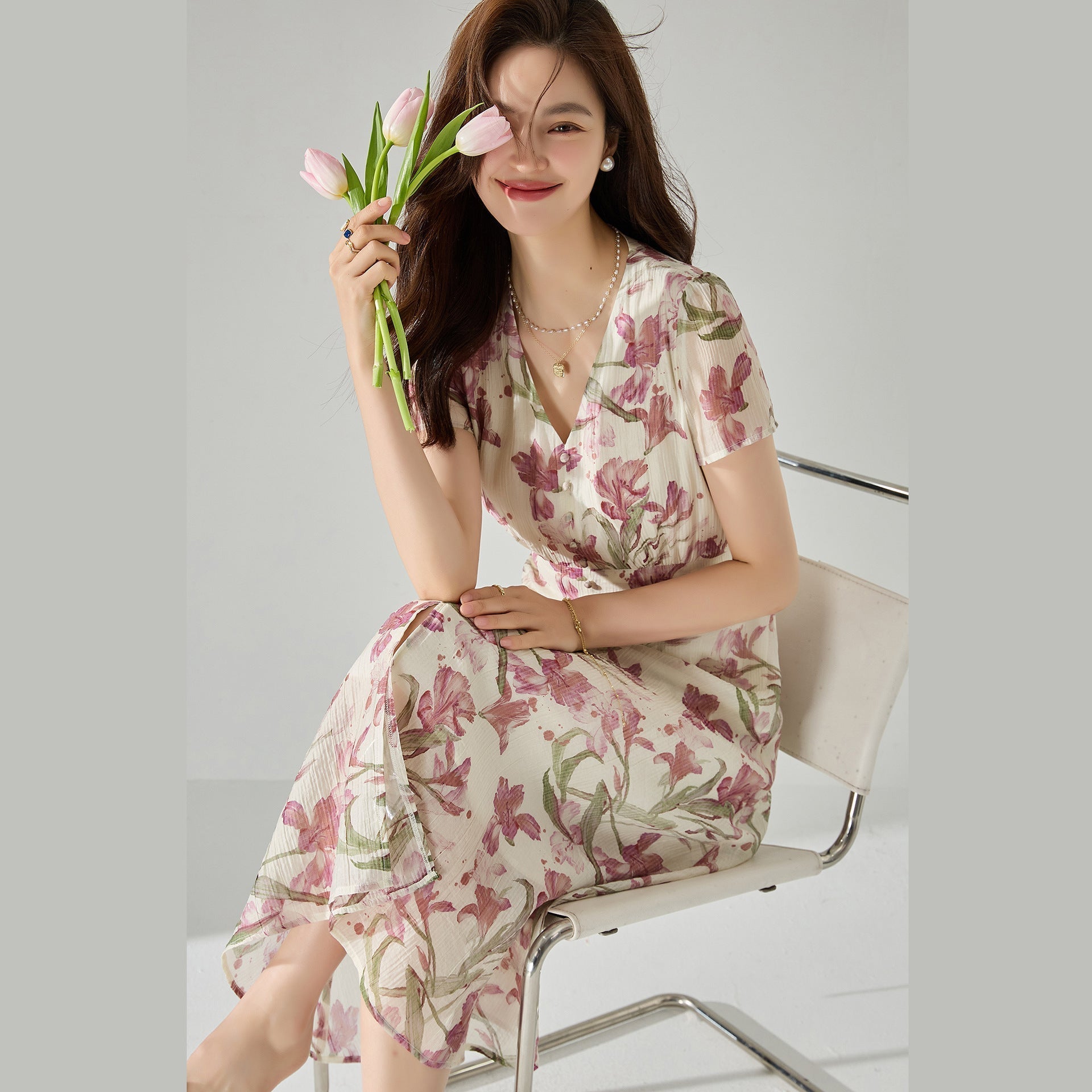 韓国ファッション SELCA-フレンチアイリスワンピース-2024ss-118-02