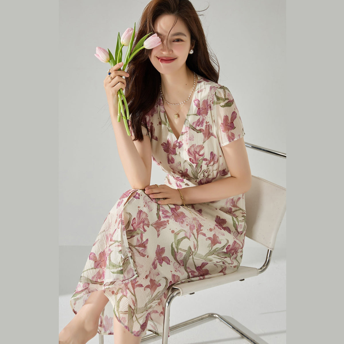 韓国ファッション SELCA-フレンチアイリスワンピース-2024ss-118-02