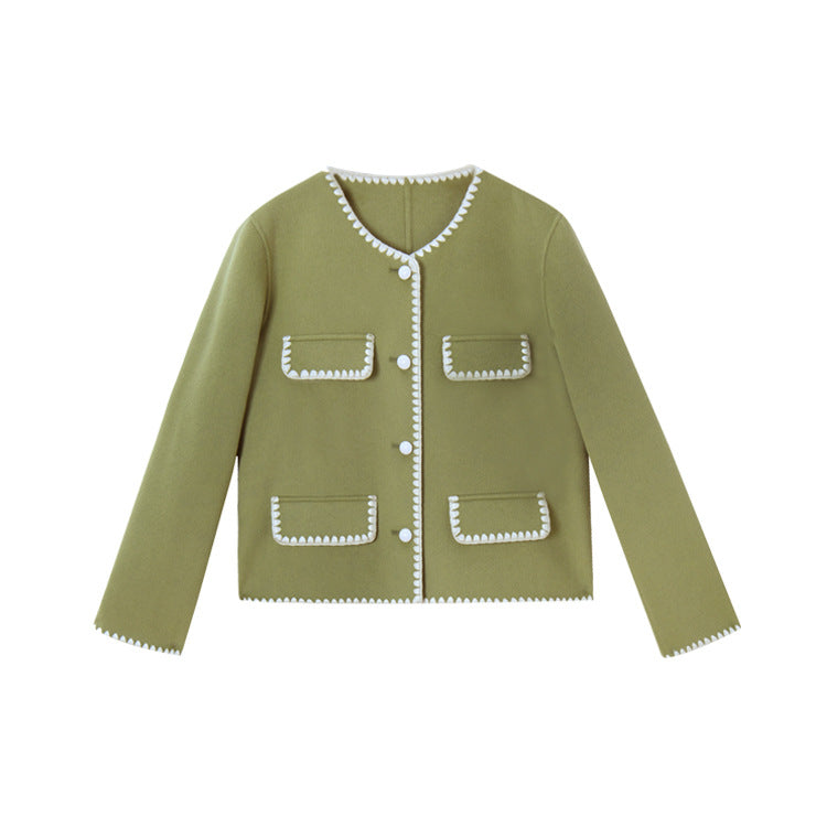 韓国ファッション SELCA-コントラストカラーウールショートジャケット-2024ss-ou28-025