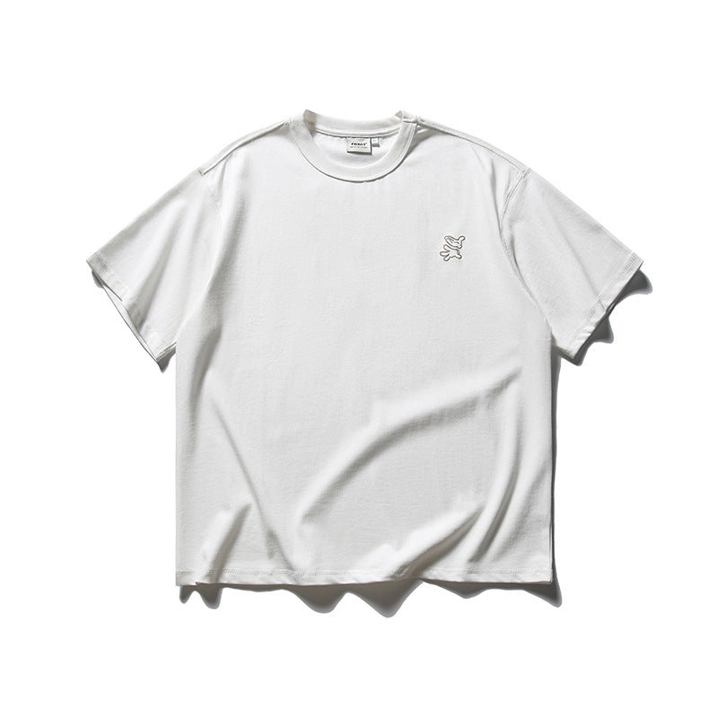 韓国ファッション SELCA-FORN3 2024夏新作和風プルオーバーTシャツトップメンズトレンドパーソナライズ刺繍プリントコットン半袖-mselca2024ss-0132-06