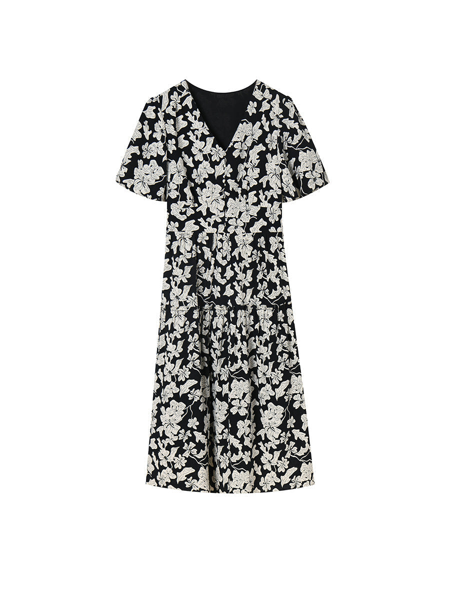 韓国ファッション SELCA-フレンチヘップバーンスタイルウエストドレス-2024ss-143-04