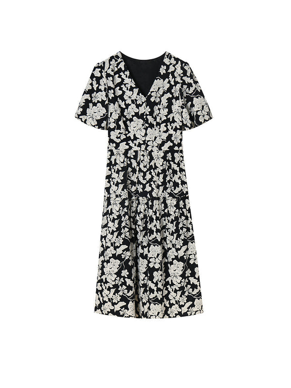 韓国ファッション SELCA-フレンチヘップバーンスタイルウエストドレス-2024ss-143-04