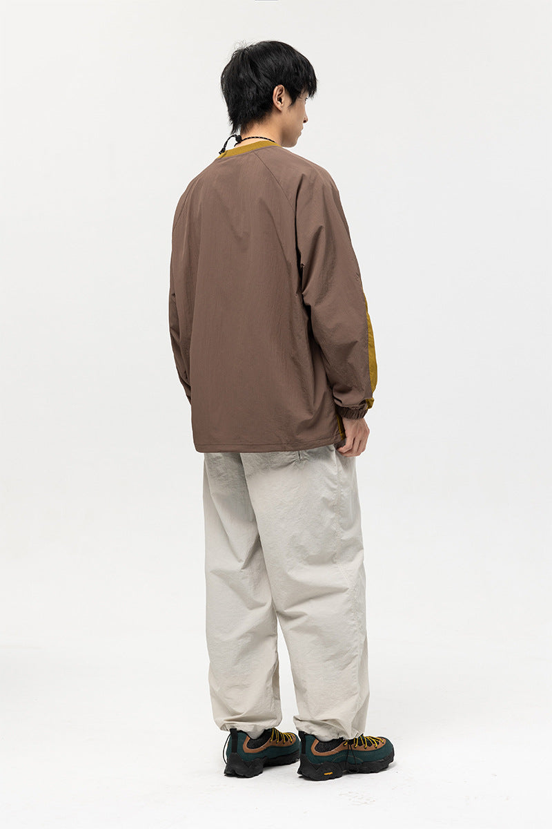 韓国ファッション SELCA-Long Sleeve Bicolor Shirt-mselca2024ss-004-017