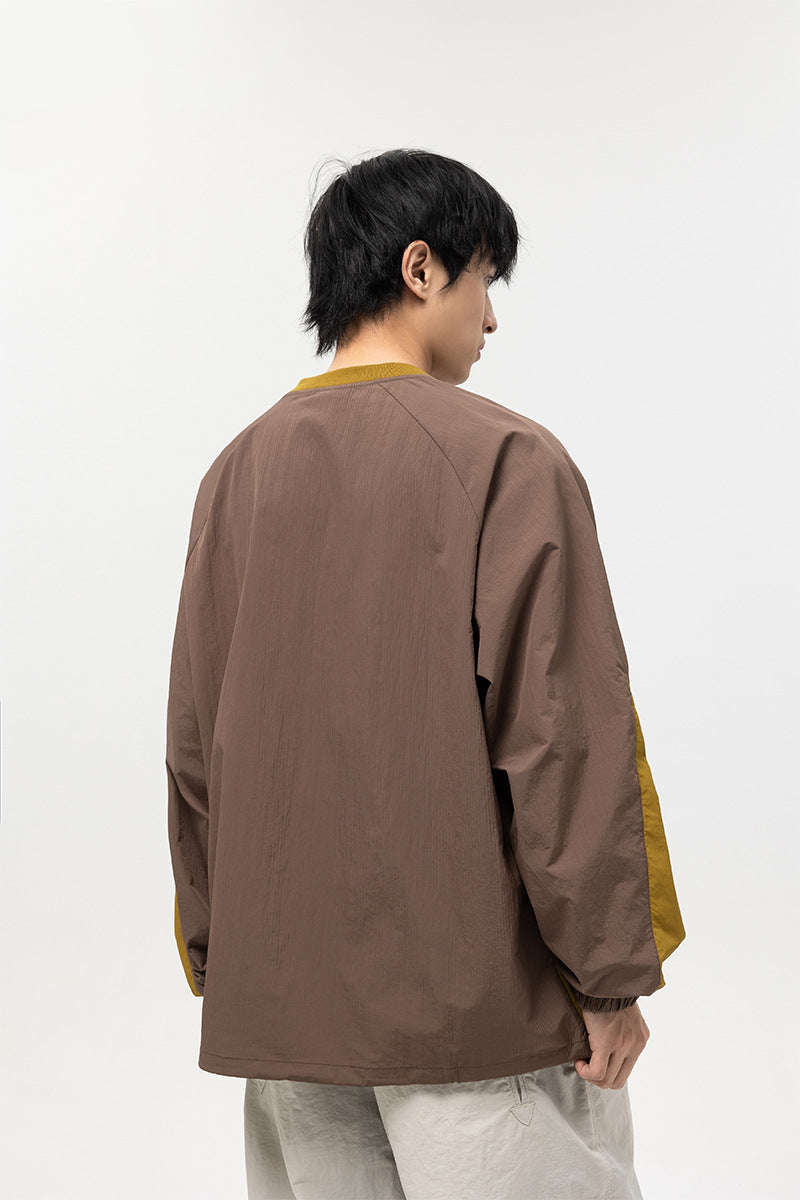 韓国ファッション SELCA-Long Sleeve Bicolor Shirt-mselca2024ss-004-020