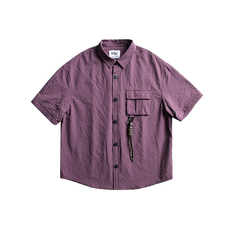 韓国ファッション SELCA-Nylon waterproof detachable sleeve shirt shirt-mselca2024ss-080-010