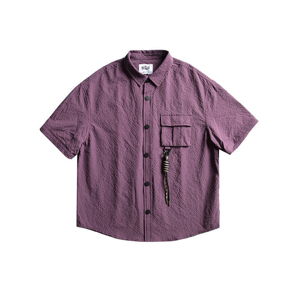 韓国ファッション SELCA-Nylon waterproof detachable sleeve shirt shirt-mselca2024ss-080-010