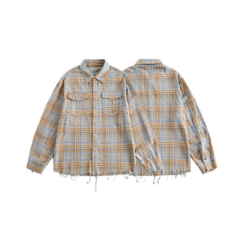 韓国ファッション SELCA-contrast color casual loose shirt-mselca2024ss-0109-03