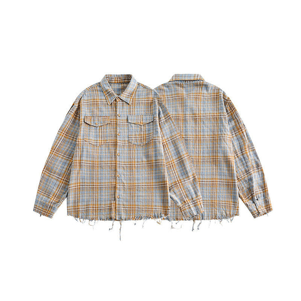 韓国ファッション SELCA-contrast color casual loose shirt-mselca2024ss-0109-03