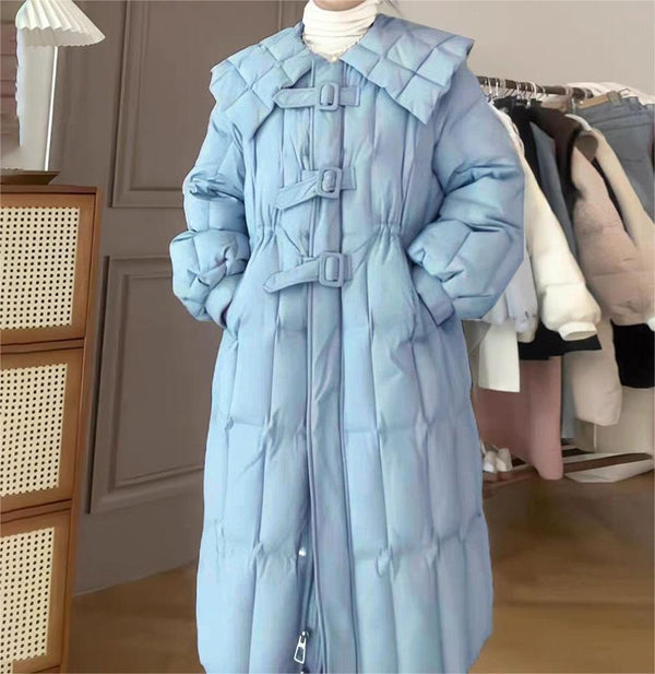 韓国ファッション SELCA-ベルト付きロングダウンコート-2023aw-ou41-07