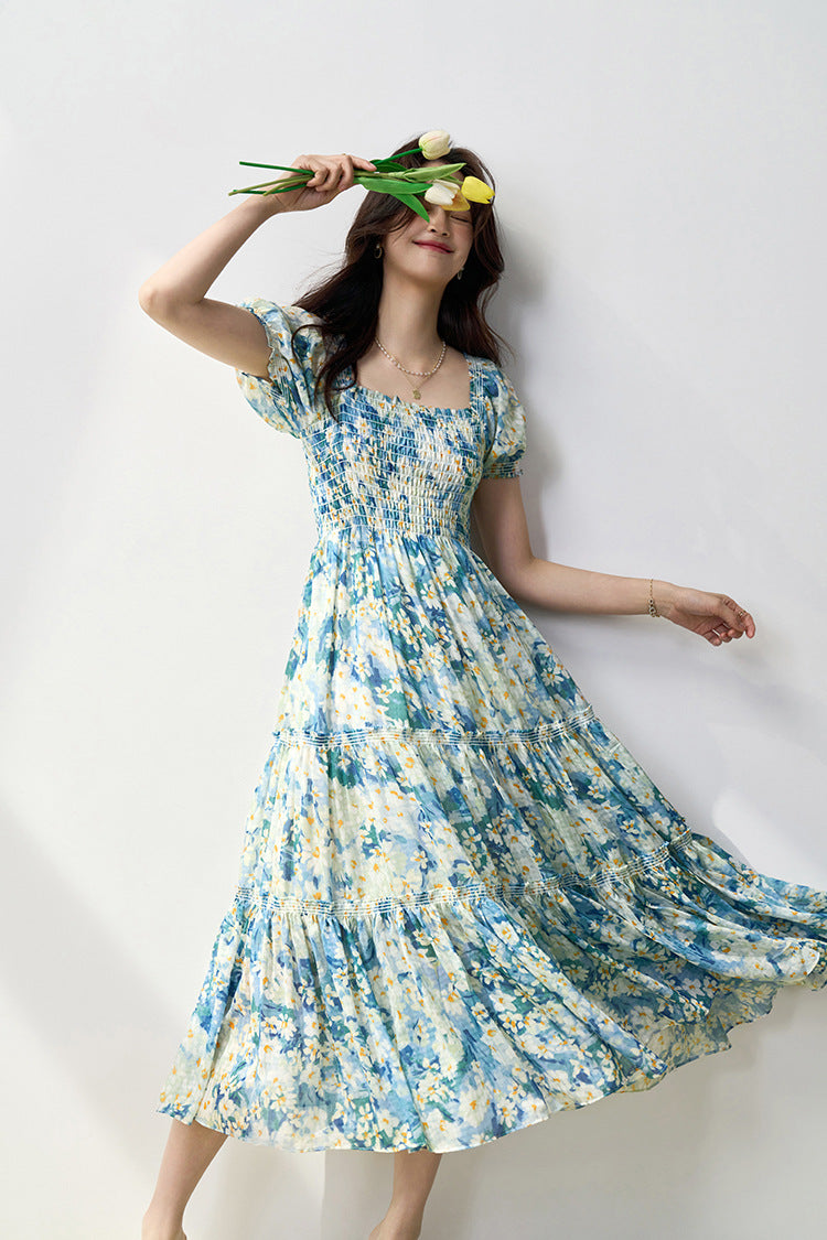 韓国ファッション SELCA-フレンチブルーデイジーワンピース-2024ss-89-05