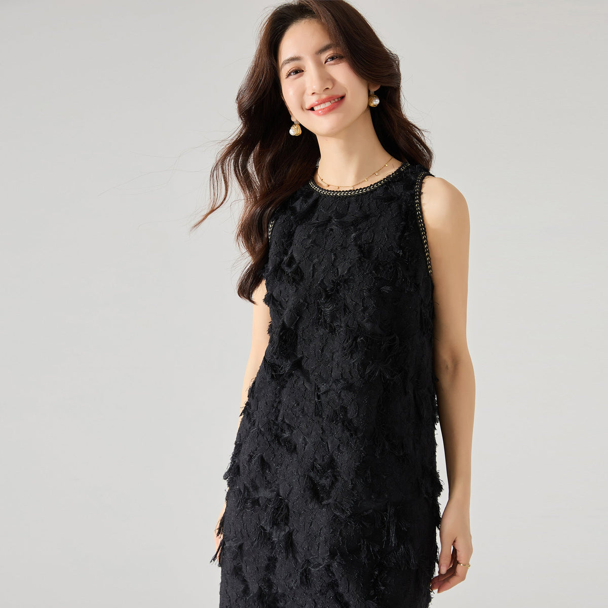 韓国ファッション SELCA-タッセルジャカードワンピース-2024ss-87-06