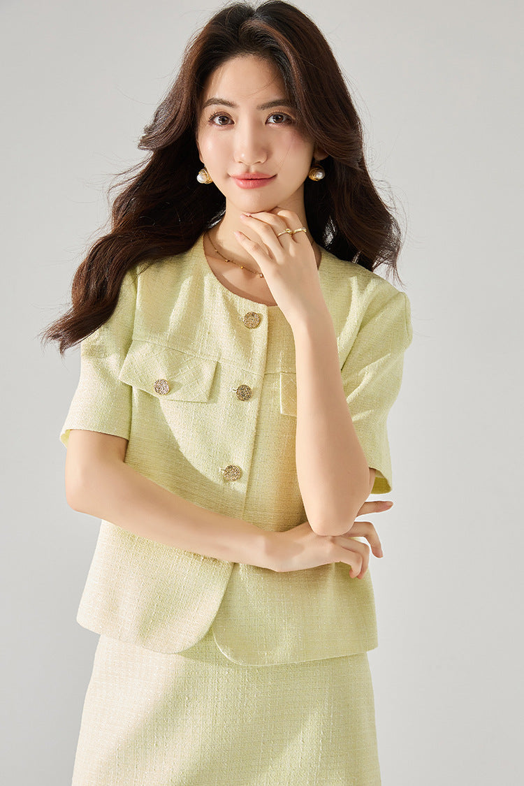 ハーフスリーブフレグランスセットアップスカート