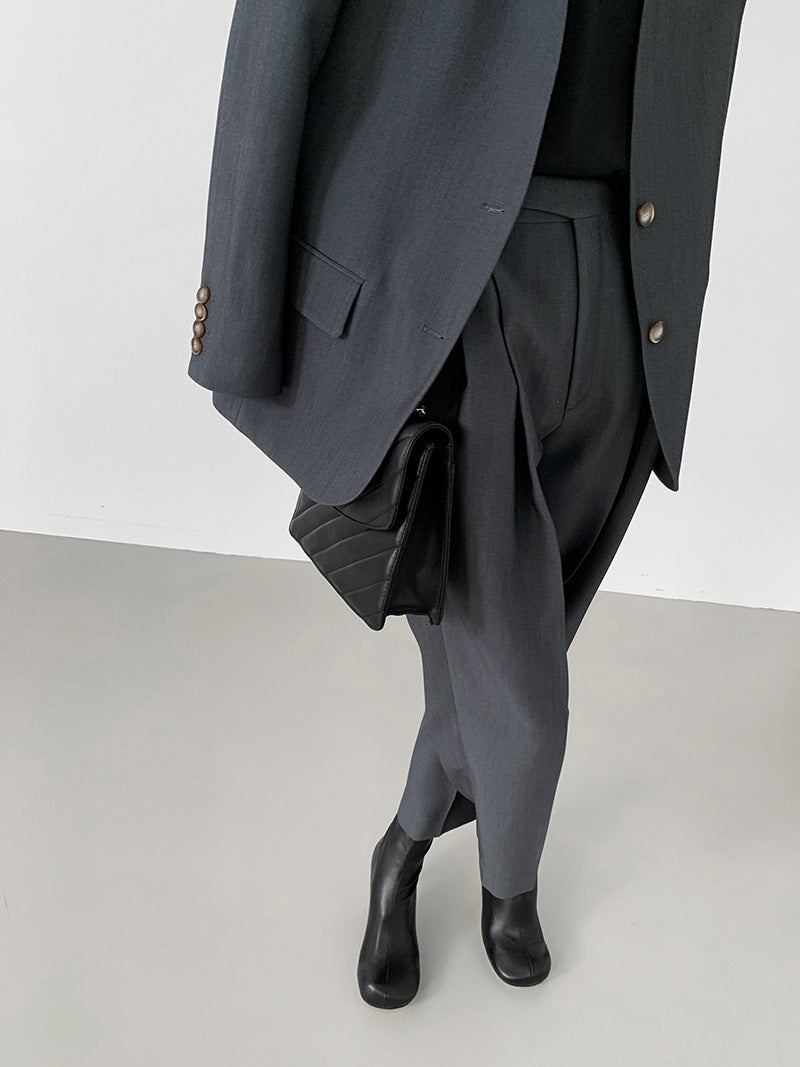 韓国ファッション SELCA-ノーカラーグレーセットアップ-2024ss-0017-025